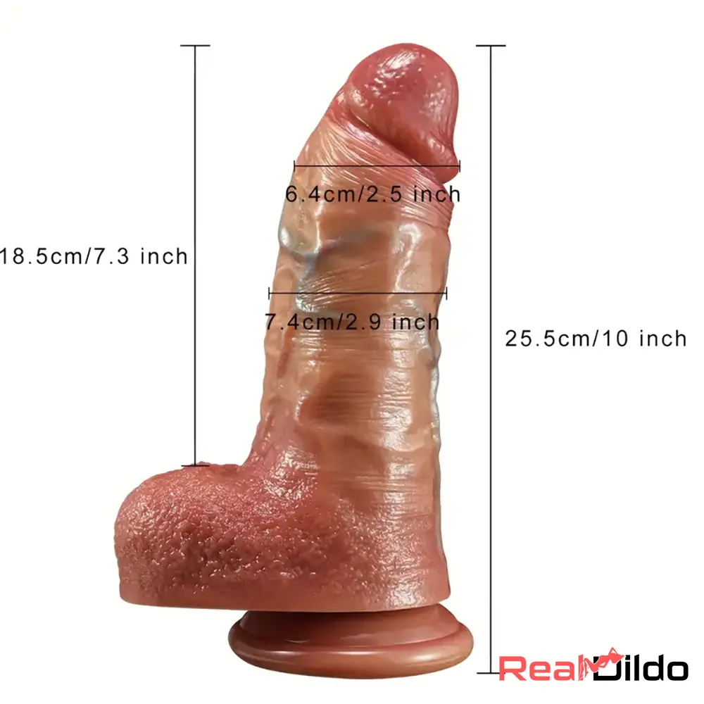 10in Thick Big Realistic Silicone Dual Density Dildo For Anal Orgasm - Real Dildo