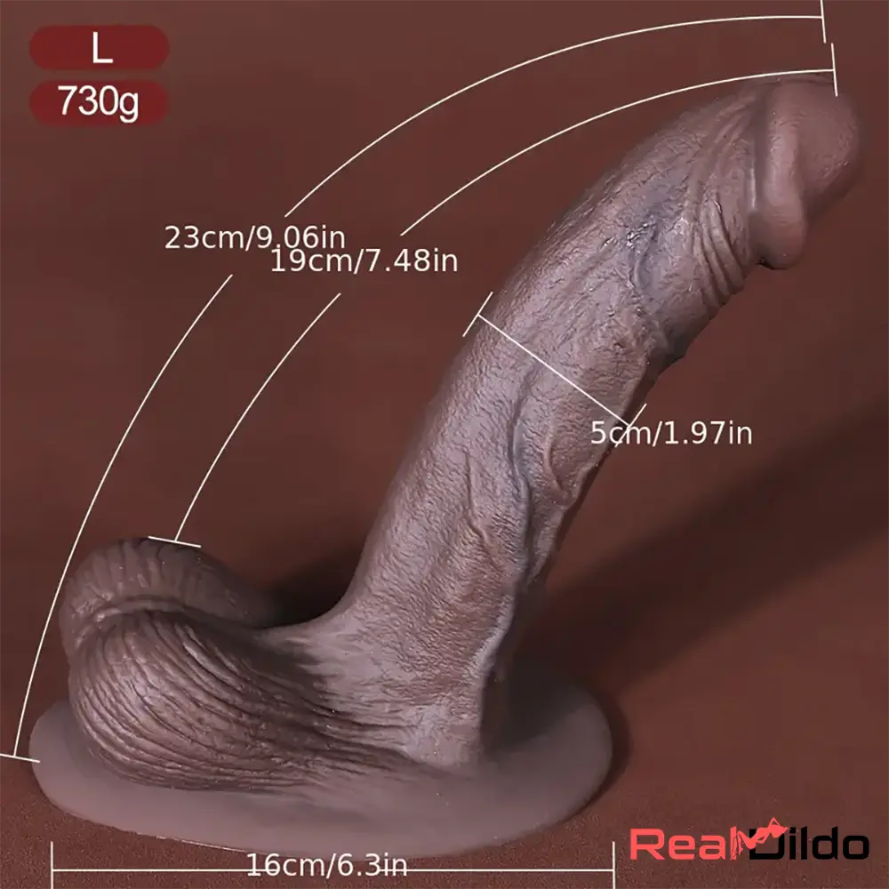 5.3in 7.09in 9.06in Ebony Silicone Soft Dildo For Flirting Orgasm Sex - Real Dildo