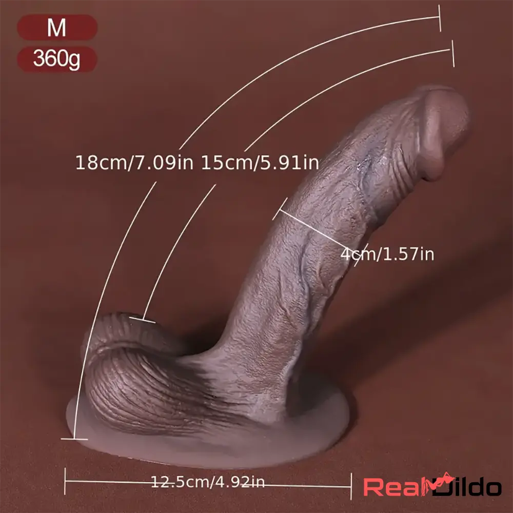 5.3in 7.09in 9.06in Ebony Silicone Soft Dildo For Flirting Orgasm Sex - Real Dildo