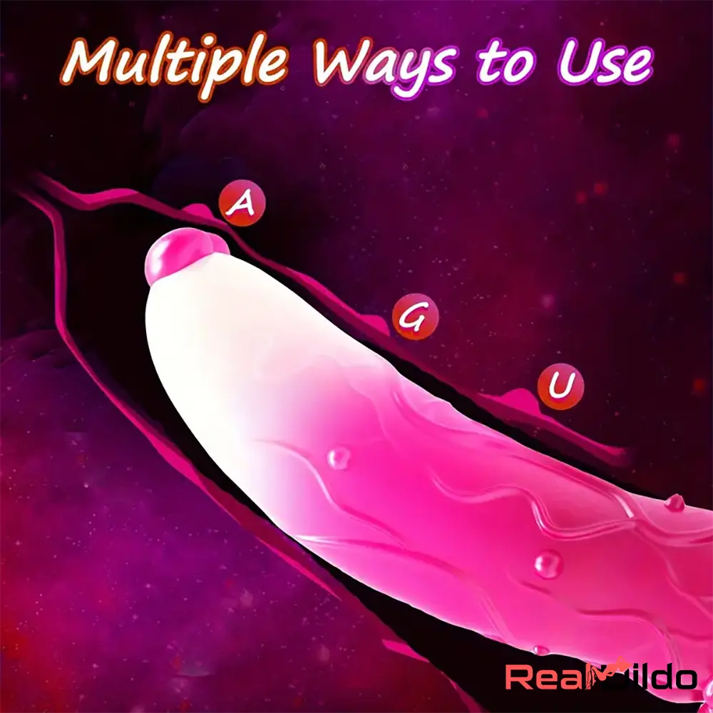 7.4in Soft Silicone Rose Colored Particles Dildo For Women Penetration - Real Dildo