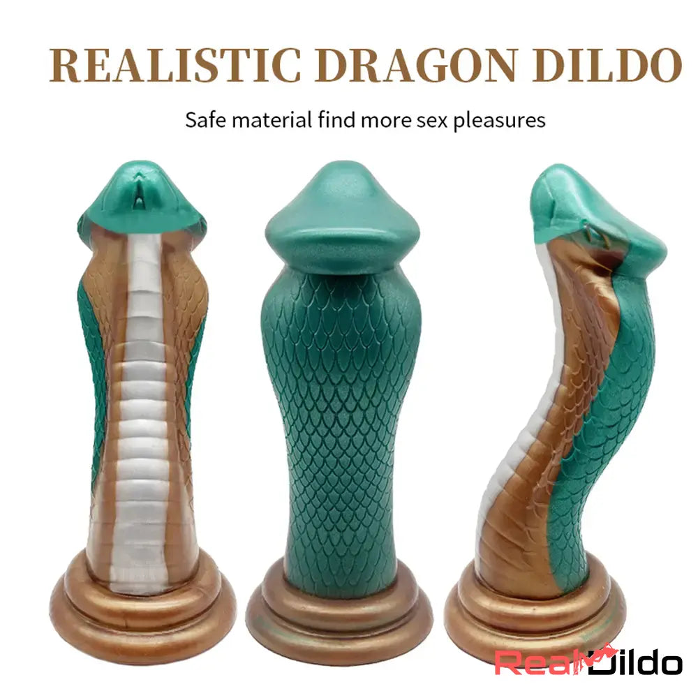 9.06in Silicone Soft Big Fantasy Snake Curved Dildo For Anal Orgasm