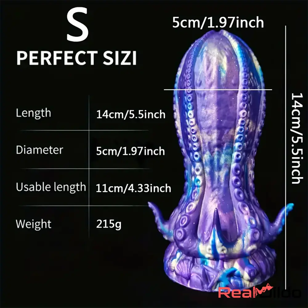 5.5in 6.3in 8.26in 9.64in Gourd Egg Starry Sky Silicone Octopus Odd Dildo - Real Dildo