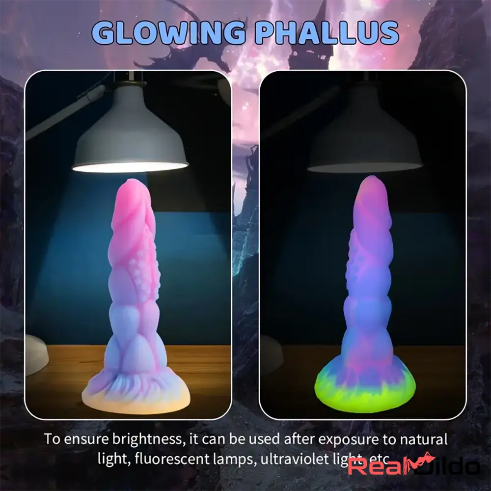 8.14in Flexible Silicone Big Dildo Luminous Monster For Vaginal Stimulation - Real Dildo