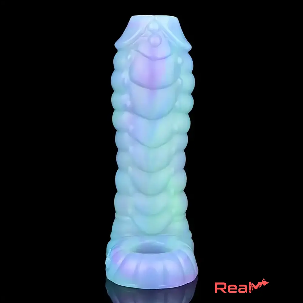 5.39in Lifelike Silicone Soft Dildo Sleeve Snake Glowing Cock Extender - Real Dildo