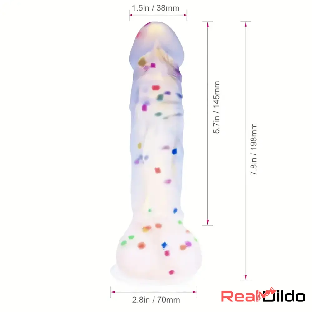 7.8in Realistic Confetti Silicone Soft Dildo For Anus Sexy Masturbator - Real Dildo