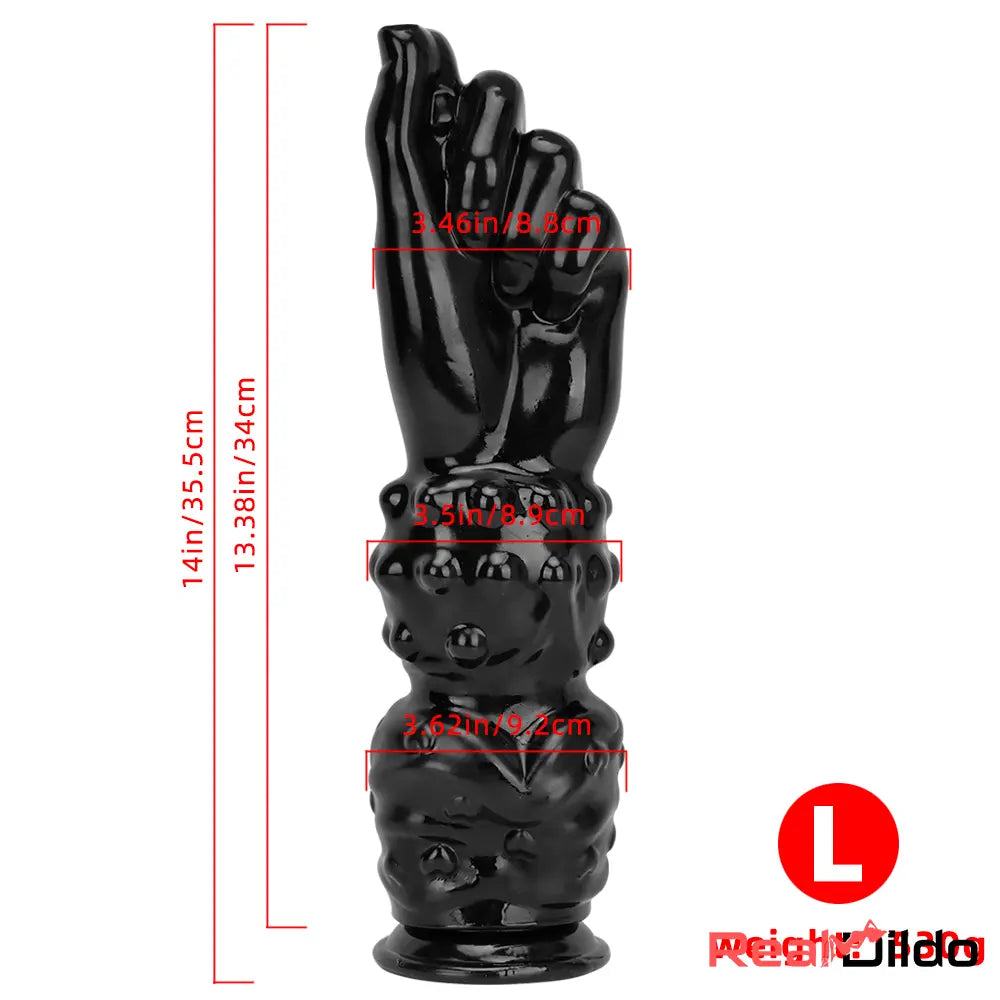 7.67in 11.41in 14in Large Thick Black Hands Fist Dildo For Vagina G-spot - Real Dildo