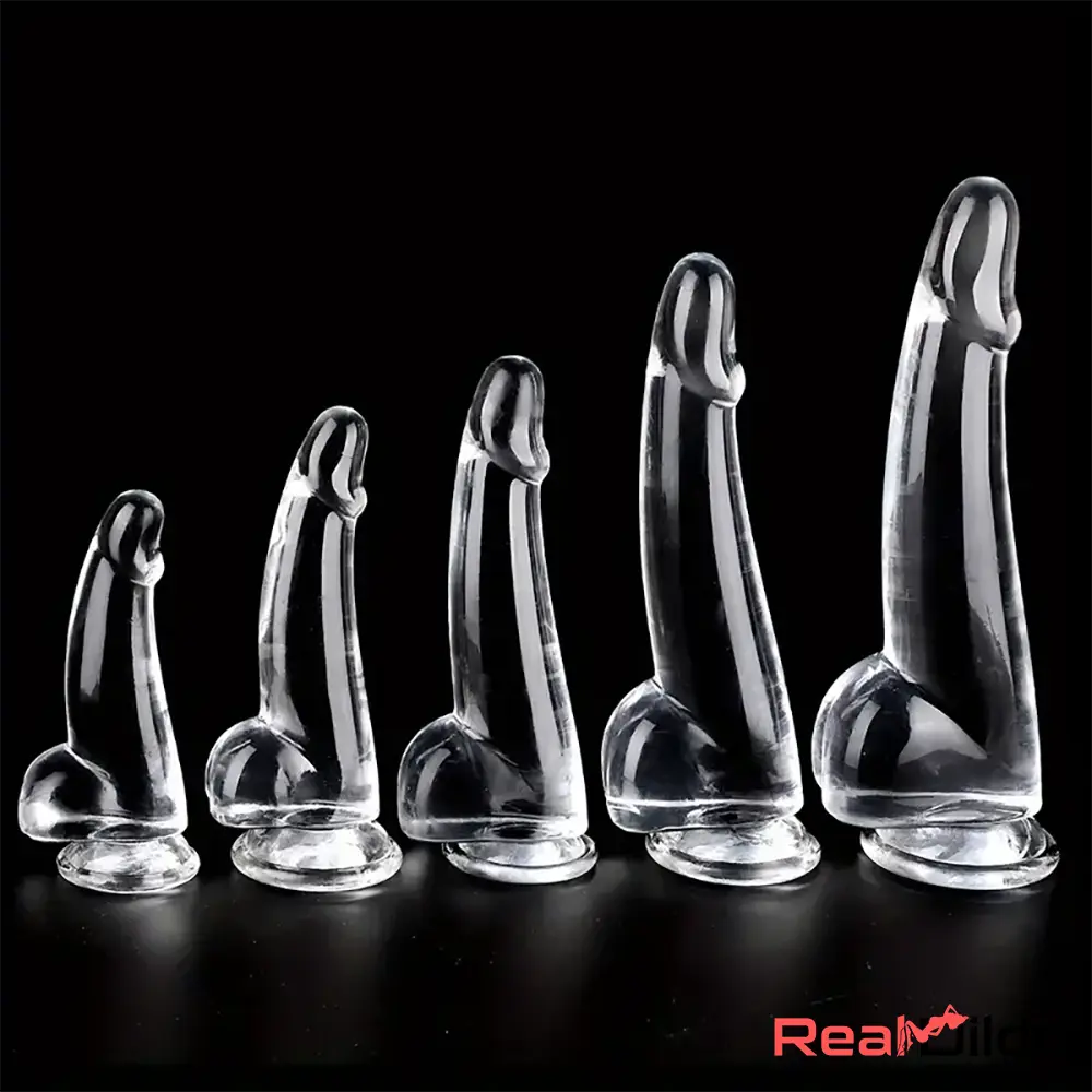 5.9in 7.08in 8.07in 9.64in 10.82in Crystal Clear Dildo Dick Sex Toy - Real Dildo