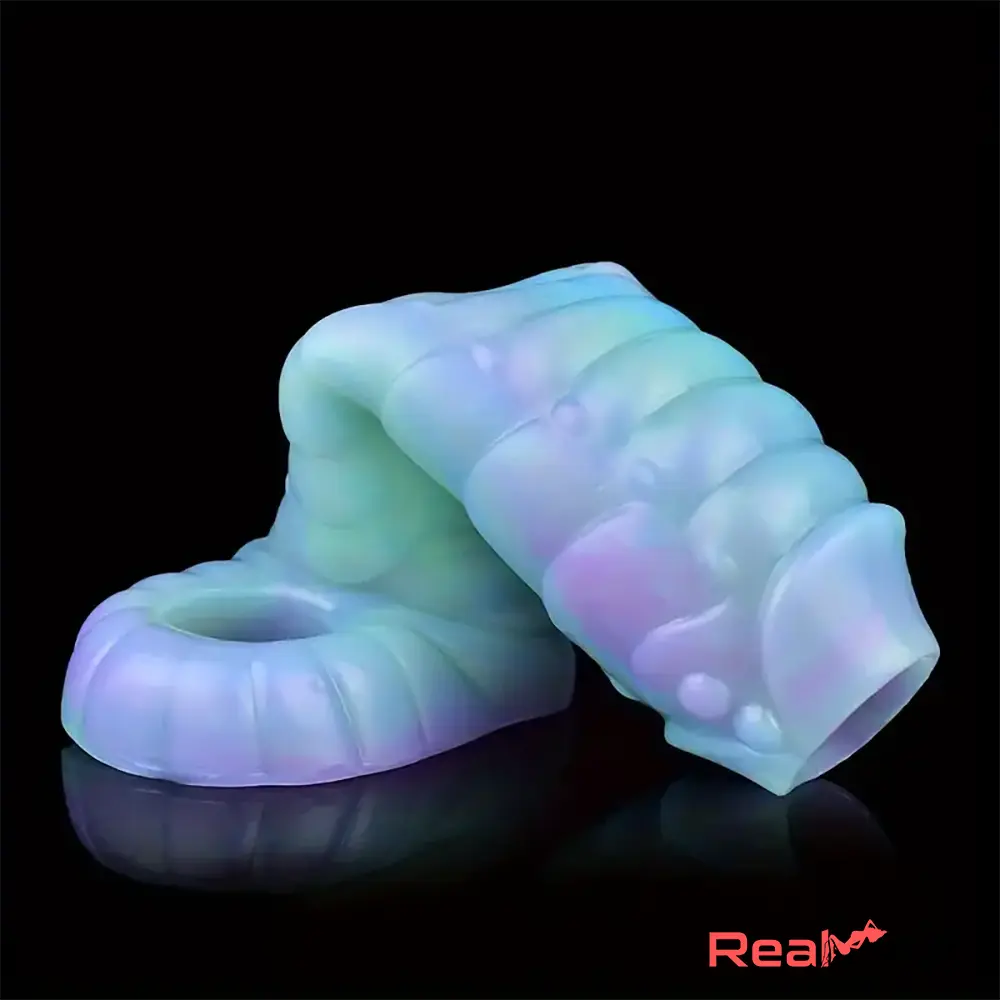 5.39in Lifelike Silicone Soft Dildo Sleeve Snake Glowing Cock Extender - Real Dildo