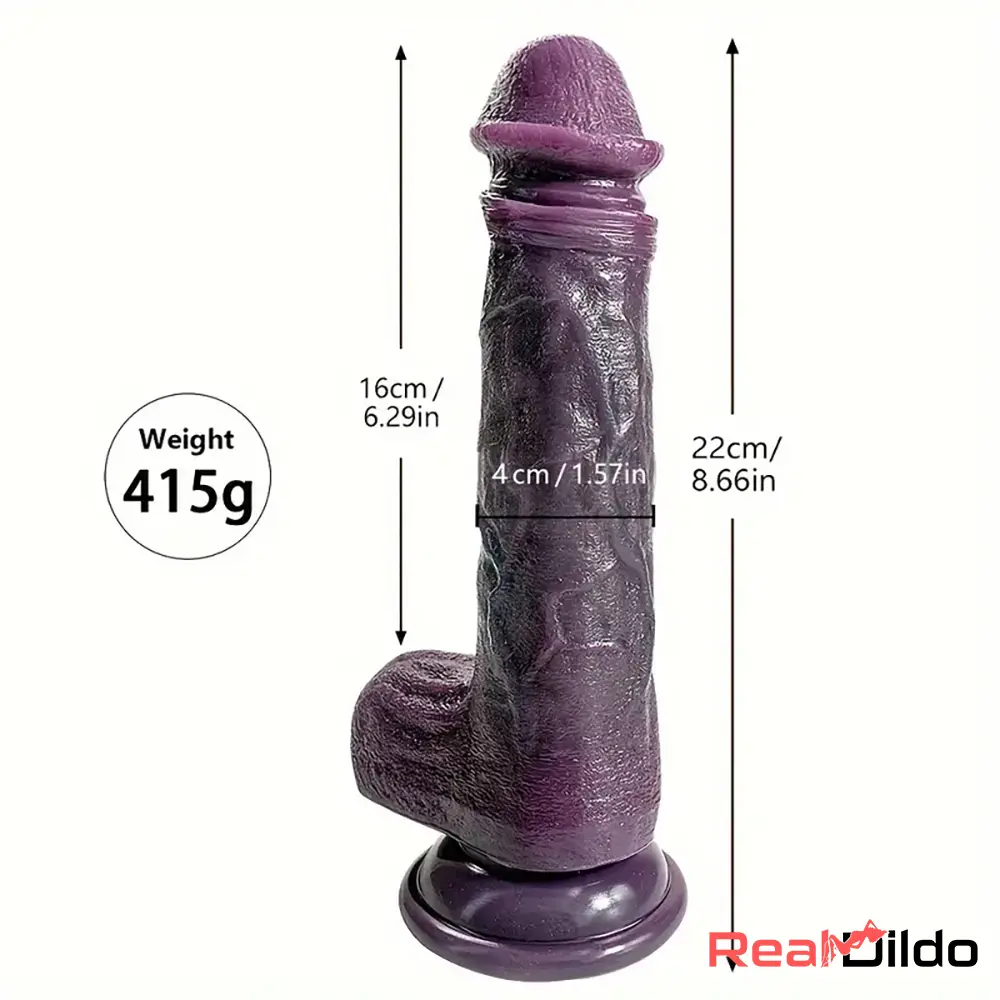 8.66in 8.74in 10.43in Big Ebony Silicone Flexible Dildo For Female Masturbator - Real Dildo