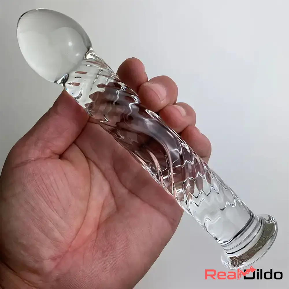 6.9in Clear Real Glass Crystal Dildo For G-Spot Male Female Masturbator - Real Dildo