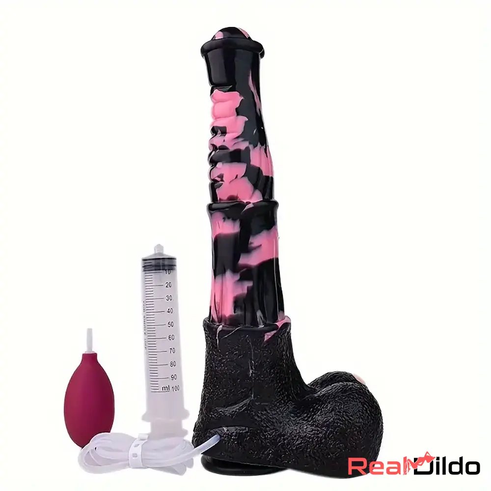 9.64in 13.77in Large Horse Animal Cock Silicone Ejaculation Dildo Love Toy - Real Dildo