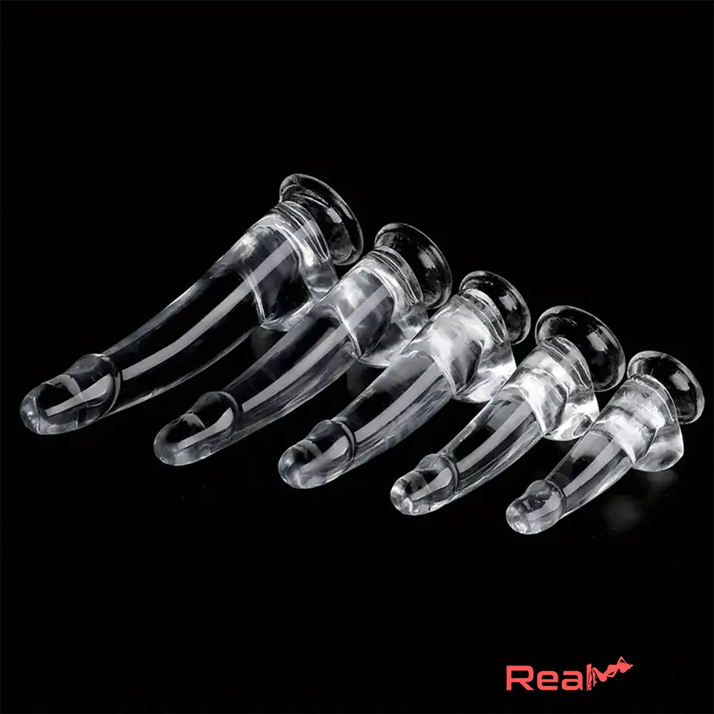 5.9in 7.08in 8.07in 9.64in 10.82in Crystal Clear Dildo Dick Sex Toy - Real Dildo