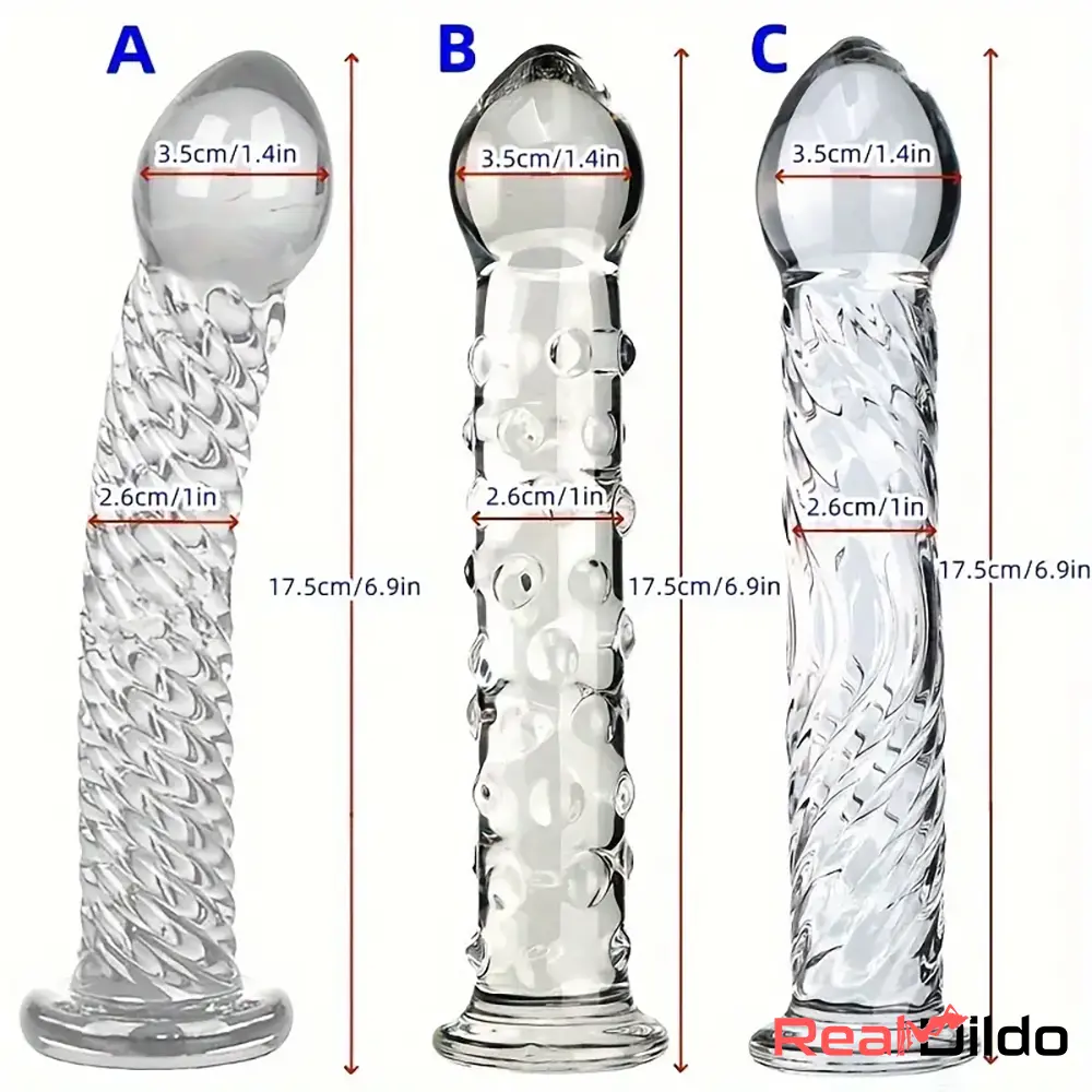 6.9in Clear Real Glass Crystal Dildo For G-Spot Male Female Masturbator - Real Dildo