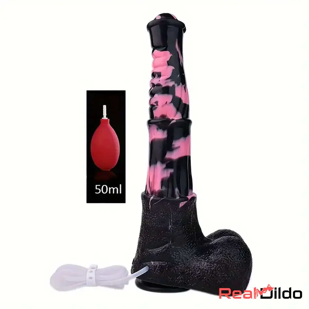 9.64in 13.77in Large Horse Animal Cock Silicone Ejaculation Dildo Love Toy - Real Dildo