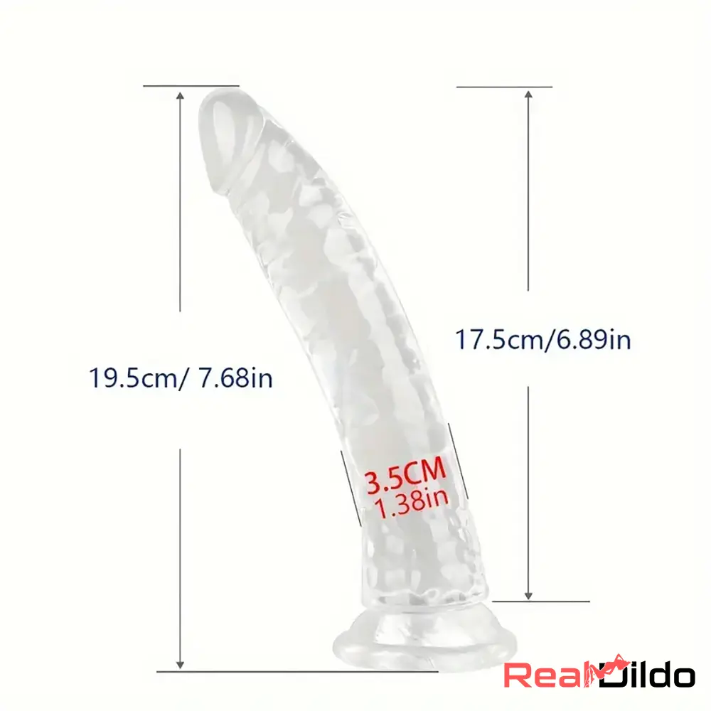 6.5in 7.68in 9.65in Clear Real Dildo For G-Spot Anus Vaginal Masturbator - Real Dildo