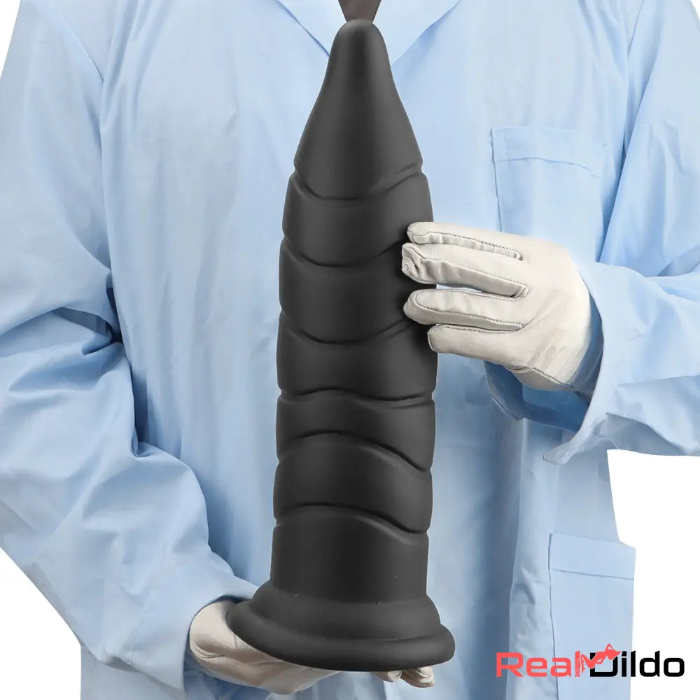 14.37in Fantasy Long Big Silicone Soft Black Dildo Thick Bottle Butt Plug - Real Dildo