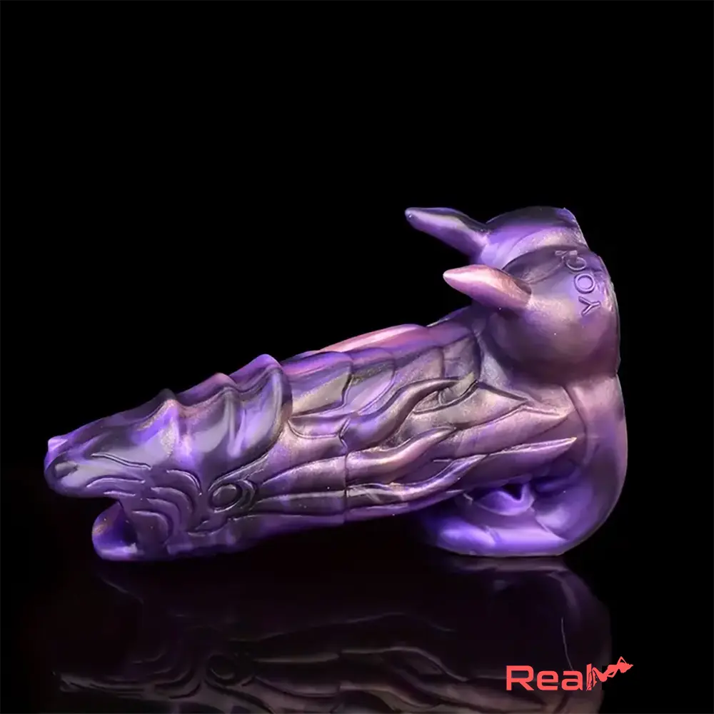 5.91in Liquid Silicone Dragon Fantasy Hollow Dildo Sleeve Dick Sex Toy - Real Dildo