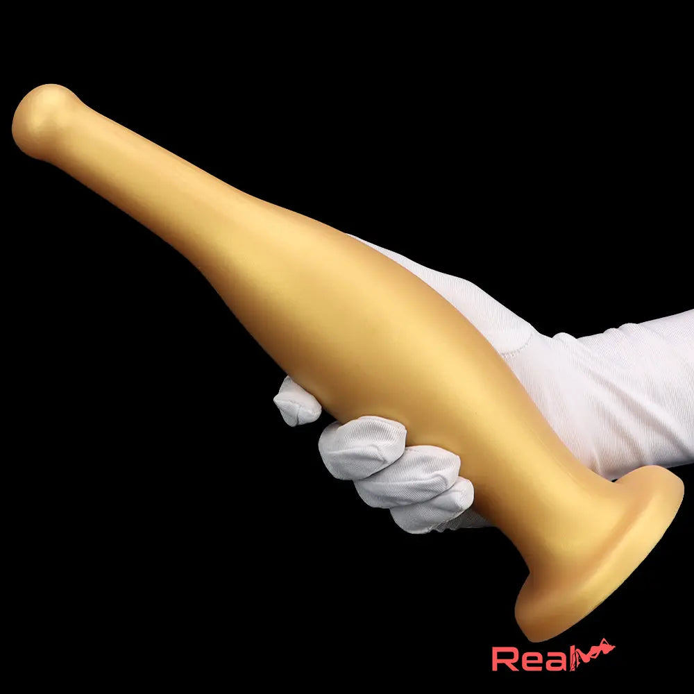 6.7in 11.41in Gold Beer Bottle Silicone Soft Big Anal Butt Plug Thick Dildo - Real Dildo