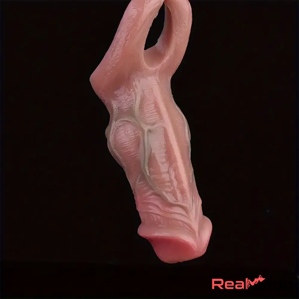 5.3in Lifelike Silicone Soft Dildo Sleeve With Big Knot Real Cock Extender - Real Dildo