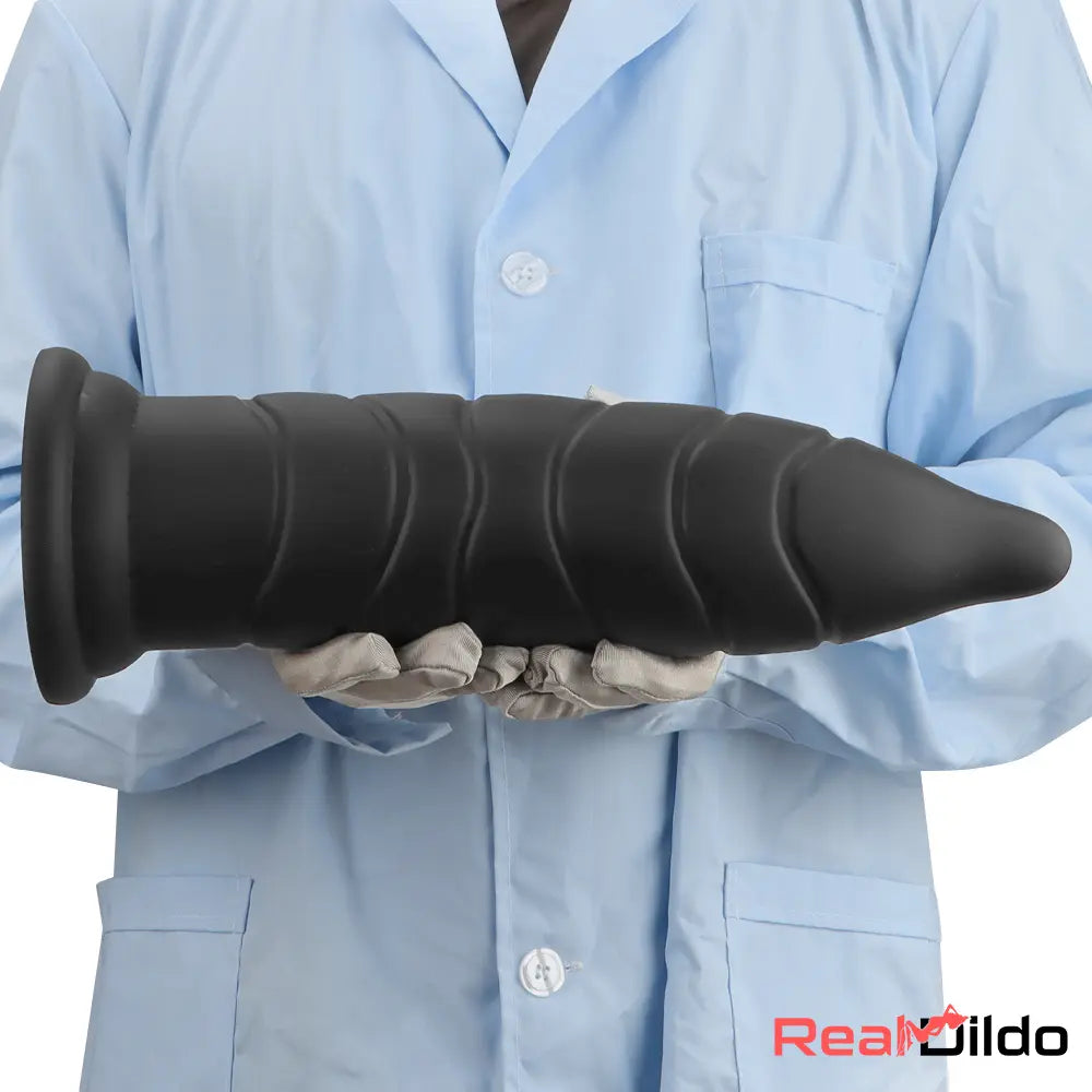 14.37in Fantasy Long Big Silicone Soft Black Dildo Thick Bottle Butt Plug - Real Dildo