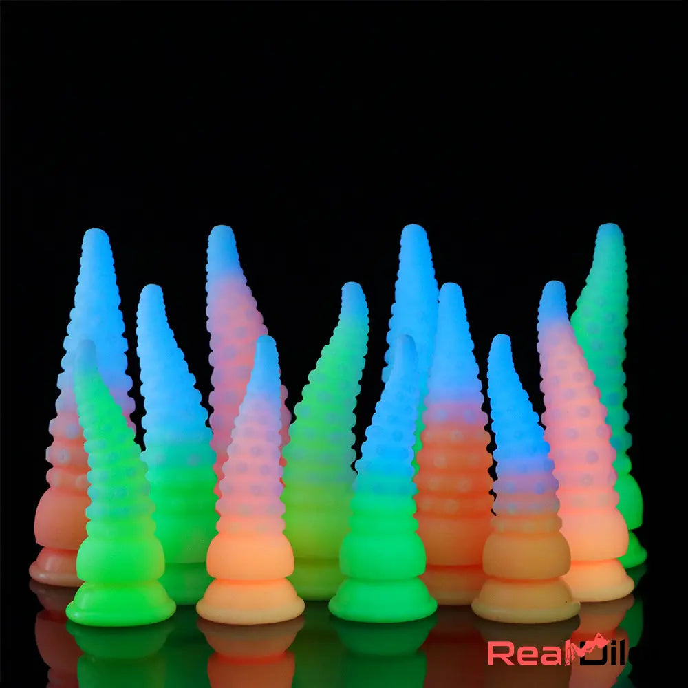 6.42in 7.48in 8.66in Fluorescent Octopus Tentacle Soft Dildo Female Sex Toy - Real Dildo