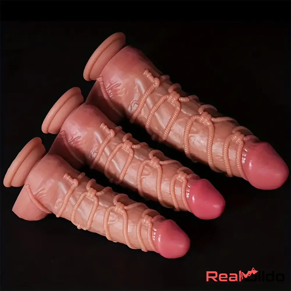 7.8in 7.87in 10.63in Fantasy Real Skin Silicone SM Bondage Soft Lesbian Dildo - Real Dildo