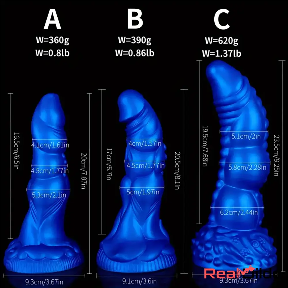 7.87in 8.1in 9.25in Silicone Monster Soft Bendable Dildo Vaginal Massager - Real Dildo