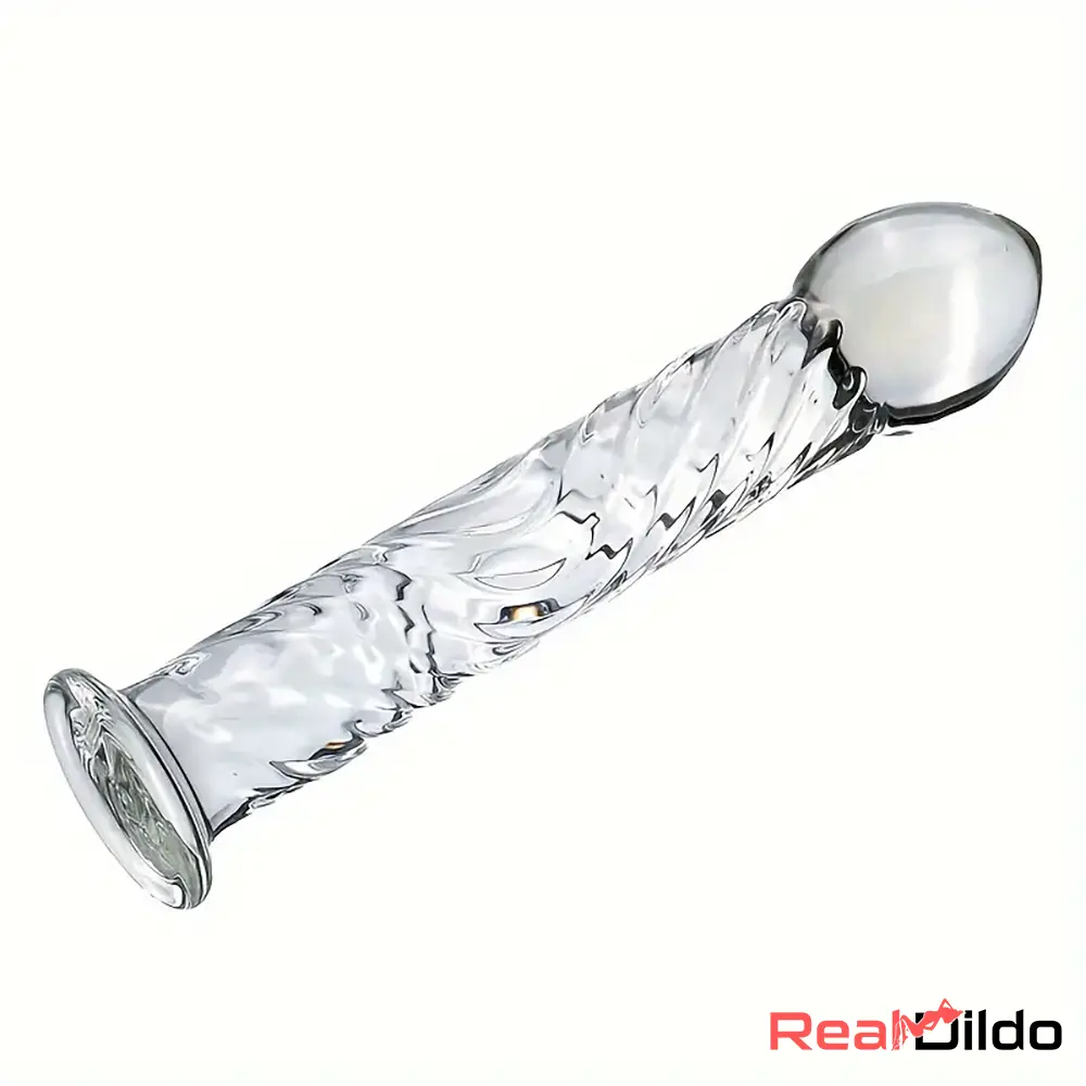 6.9in Clear Real Glass Crystal Dildo For G-Spot Male Female Masturbator - Real Dildo