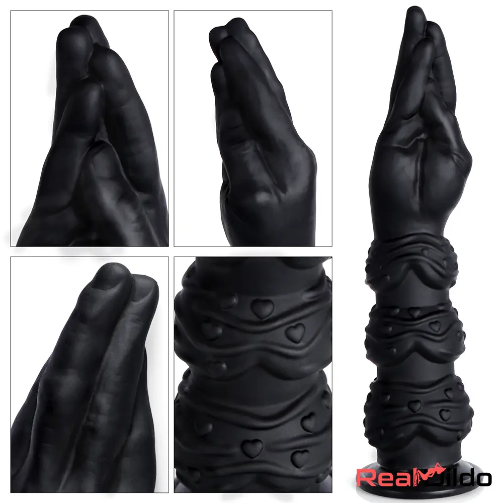 13.58in Fantasy Big Long Black Fist Hand Silicone Soft Dildo Adult Toy - Real Dildo