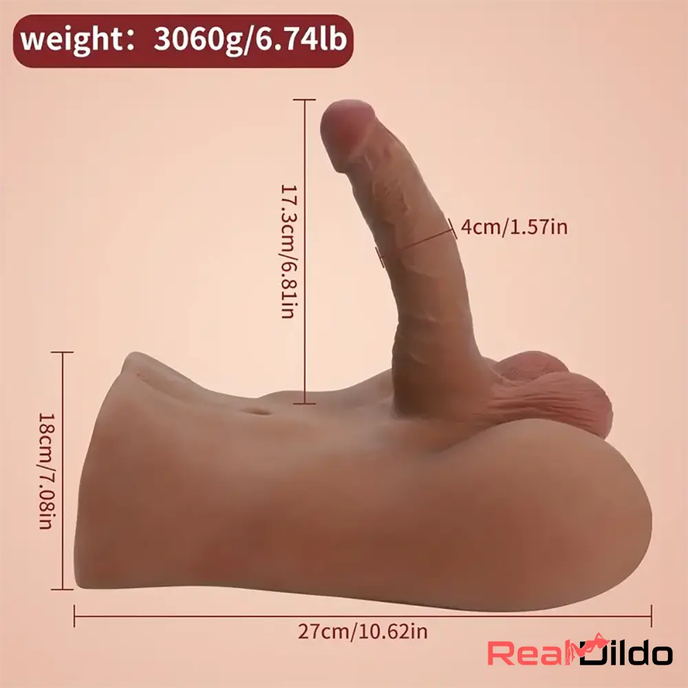 6.81in Silicone Realistic Dildo With Male Sex Torso Dildo For Love Sex Toy - Real Dildo