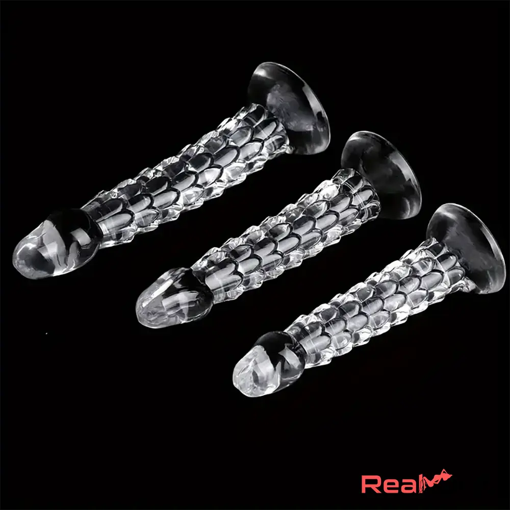 6.3in 7.48in 8.27in Lifelike Dragon Clear Silicone Soft G Spot Real Dildo - Real Dildo