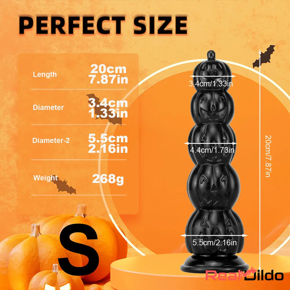 8.668in 11.86in 7.87in 11.02in Pumpkin Skull Odd Big Anal Black Dildo - Real Dildo