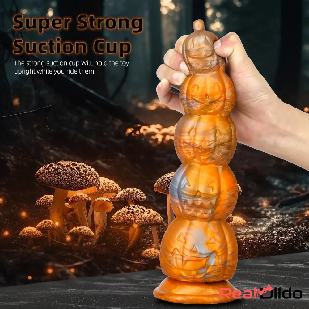 8.66in 11.85in 7.87in 11.02in Pumpkin Skull Odd Silicone Soft Halloween Dildo - Real Dildo