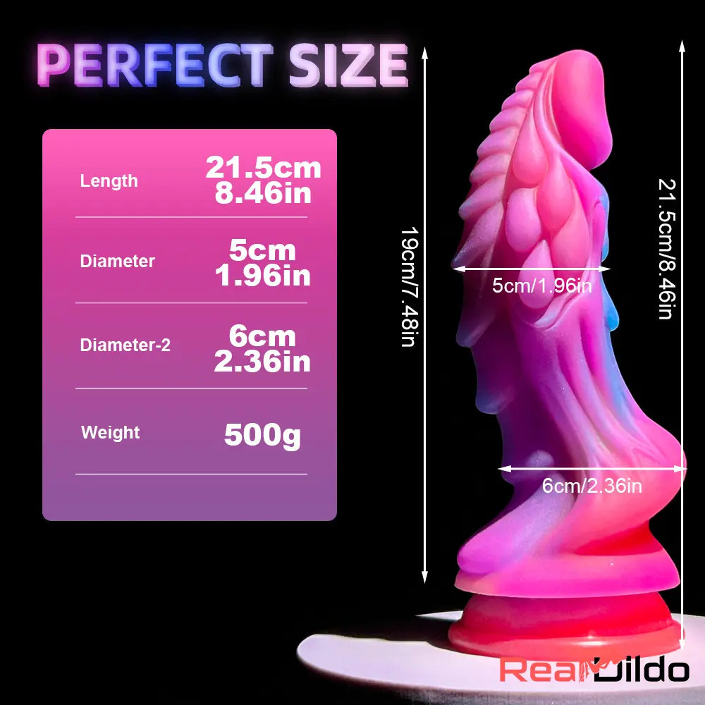 8.46in Colored Luminous Silicone Big Soft Dildo Female Orgasmic Masturbator - Real Dildo