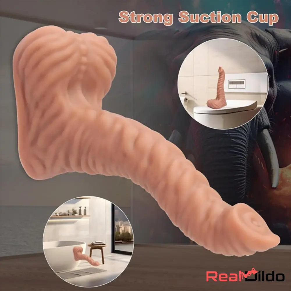 9.25in Big Silicone Soft Animal Elephant Trunk Dildo Vaginal Anal Sex Toy - Real Dildo