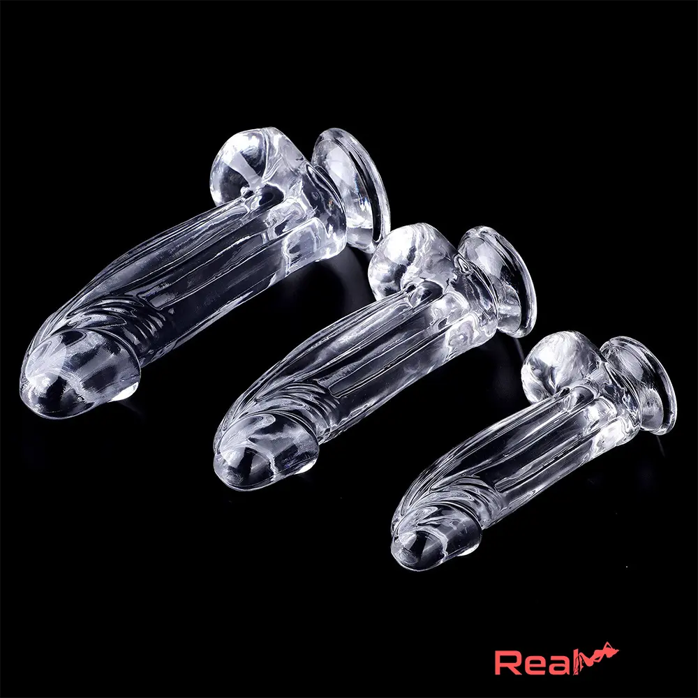 6.3in 7.28in 8.66in Realistic Clear Women Dildo For G-Spot Stimulation - Real Dildo