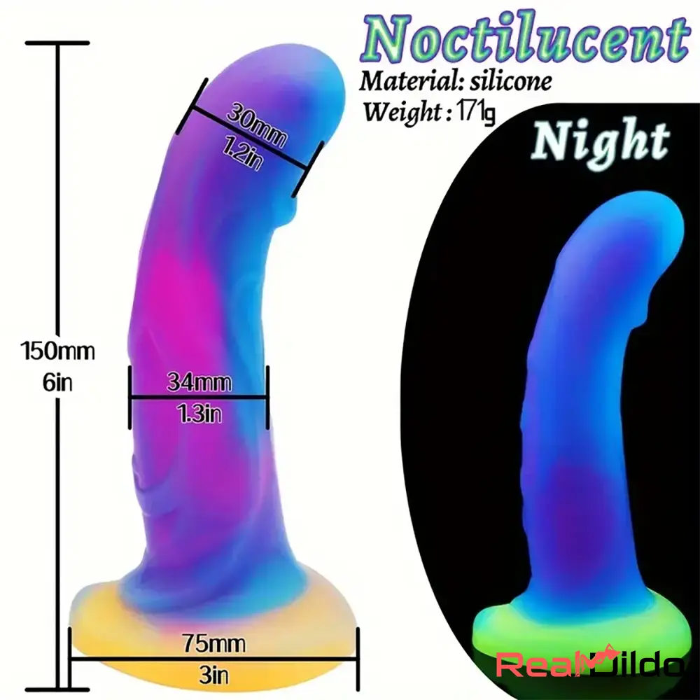 6in 6.1in 6.7in 7.1in Soft Silicone Luminous Monster Man Woman Dildo - Real Dildo