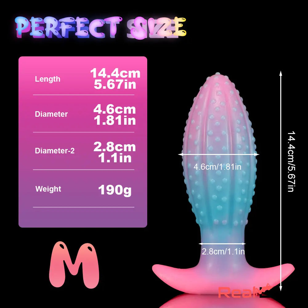 4.5in 5.67in 7.6in Silicone Soft Fluorescent Luminous Love Anal Plug Dildo - Real Dildo