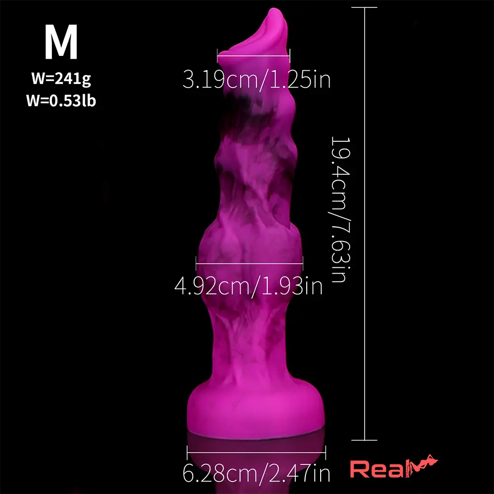 6.65in 7.63in 8.3in 9.25in 10.03in Odd Dog Knot Silicone Soft Real Dildo - Real Dildo