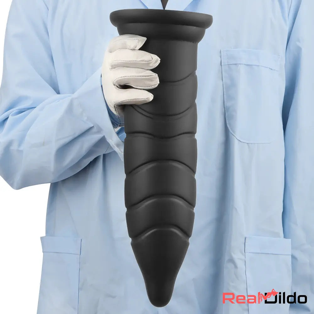 14.37in Fantasy Long Big Silicone Soft Black Dildo Thick Bottle Butt Plug - Real Dildo