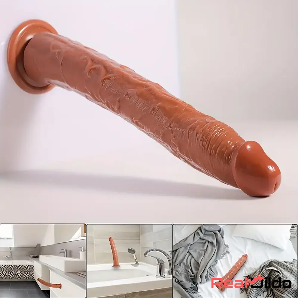 13.4in Lifelike Large Long Jelly Real G-Spot Male Dildo With Balls-Free - Real Dildo