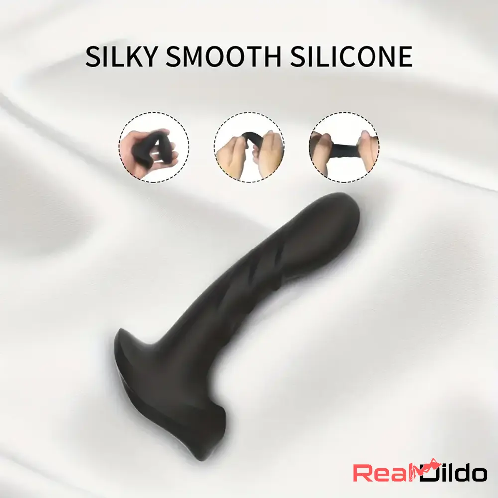 5.5in Unisex Silicone Soft Vibrating Remote Dildo For Women Men Adults - Real Dildo