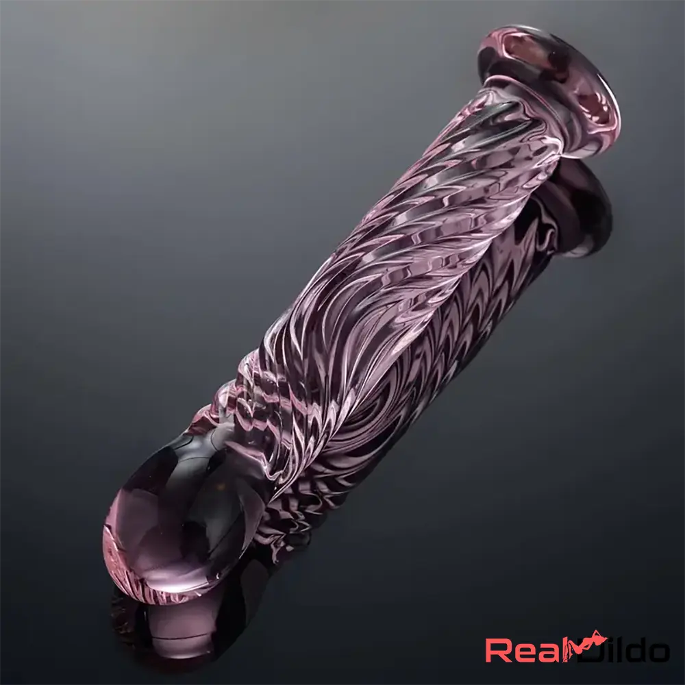 6.69in Realistic Pink Threaded Glass Dildo Anal Masturbation Sex Toy - Real Dildo