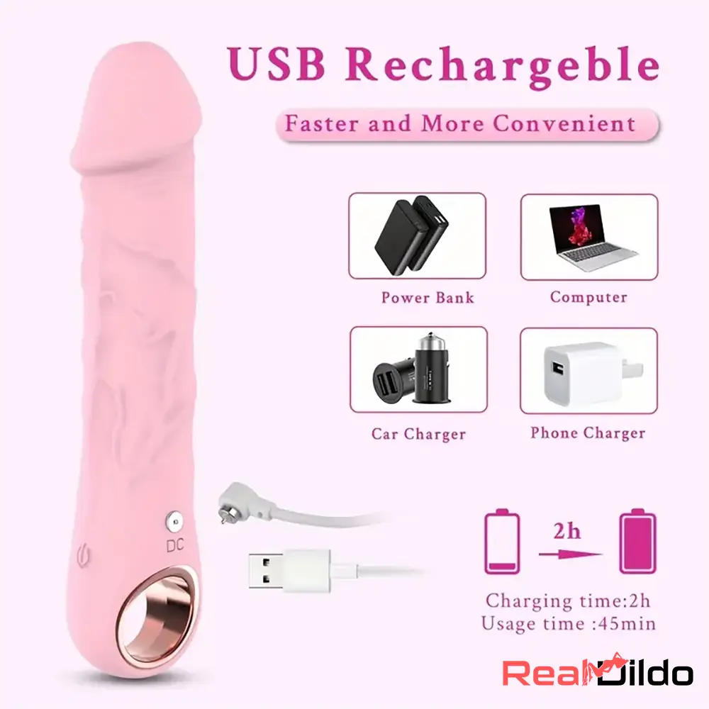 7.08in Liquid Silicone Bendable Soft Vibrating Dildo For Male Female - Real Dildo