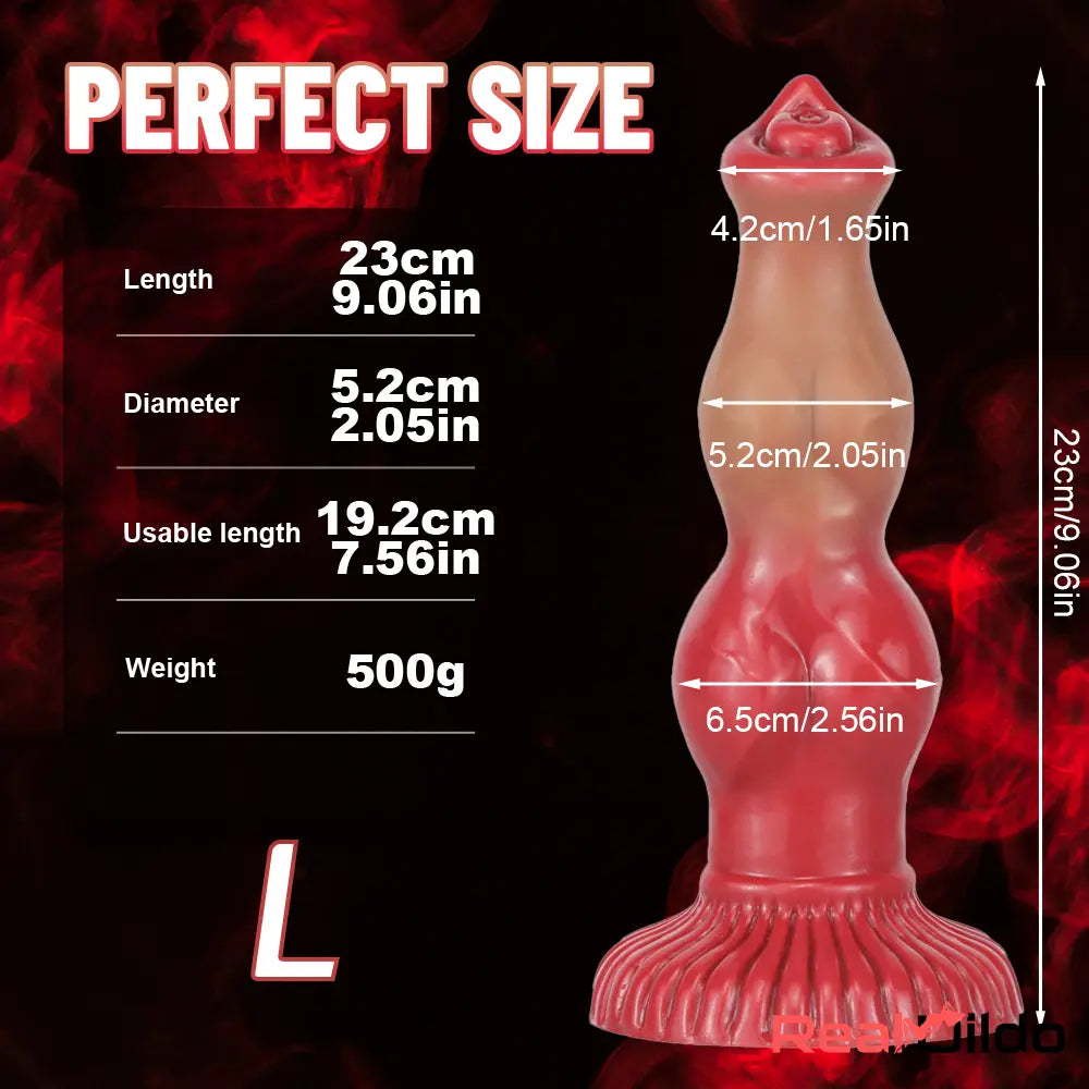 6.69in 7.48in 9.06in Silicone Fantasy Animal Dog Knot Soft Cock Dildo - Real Dildo