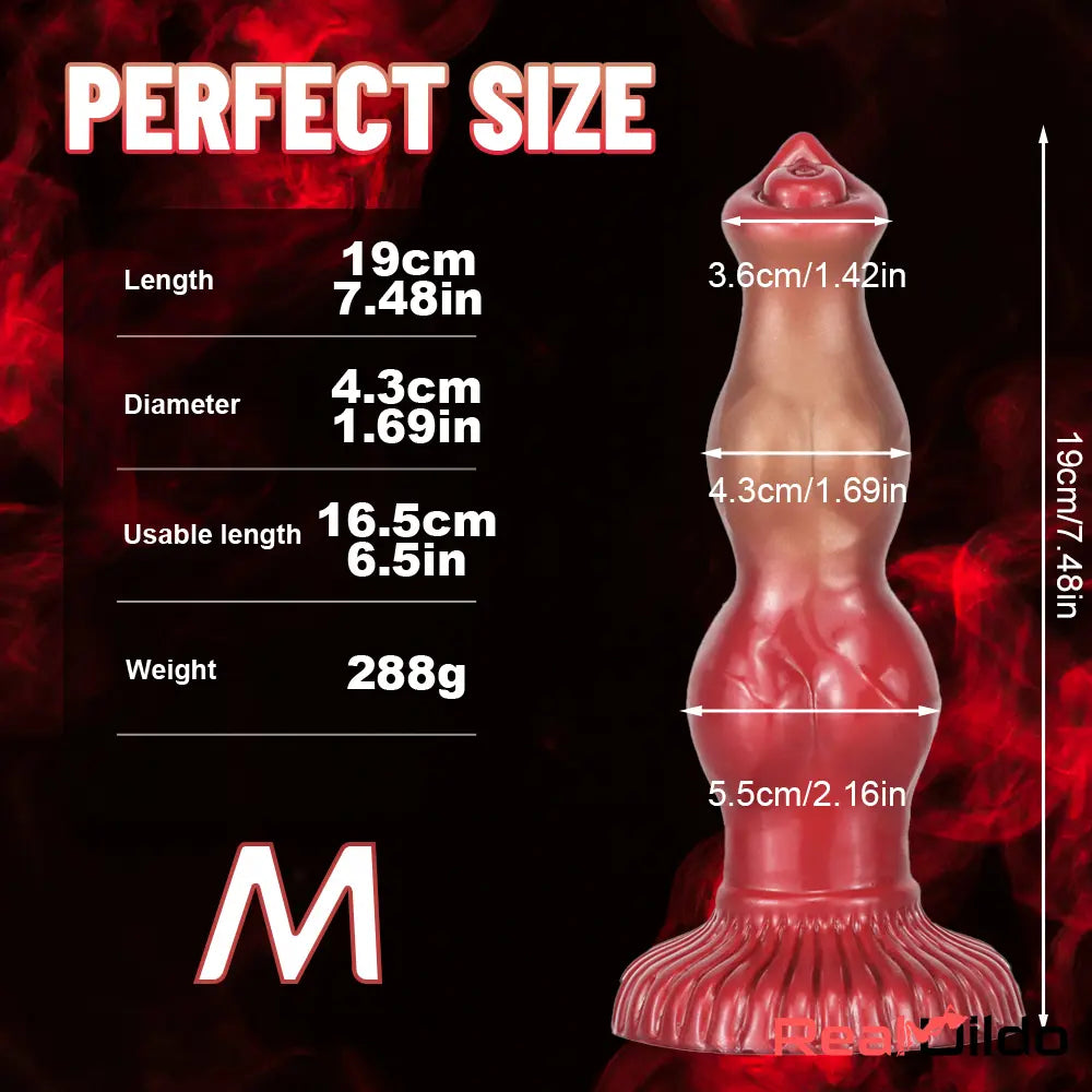 6.69in 7.48in 9.06in Silicone Fantasy Animal Dog Knot Soft Cock Dildo - Real Dildo