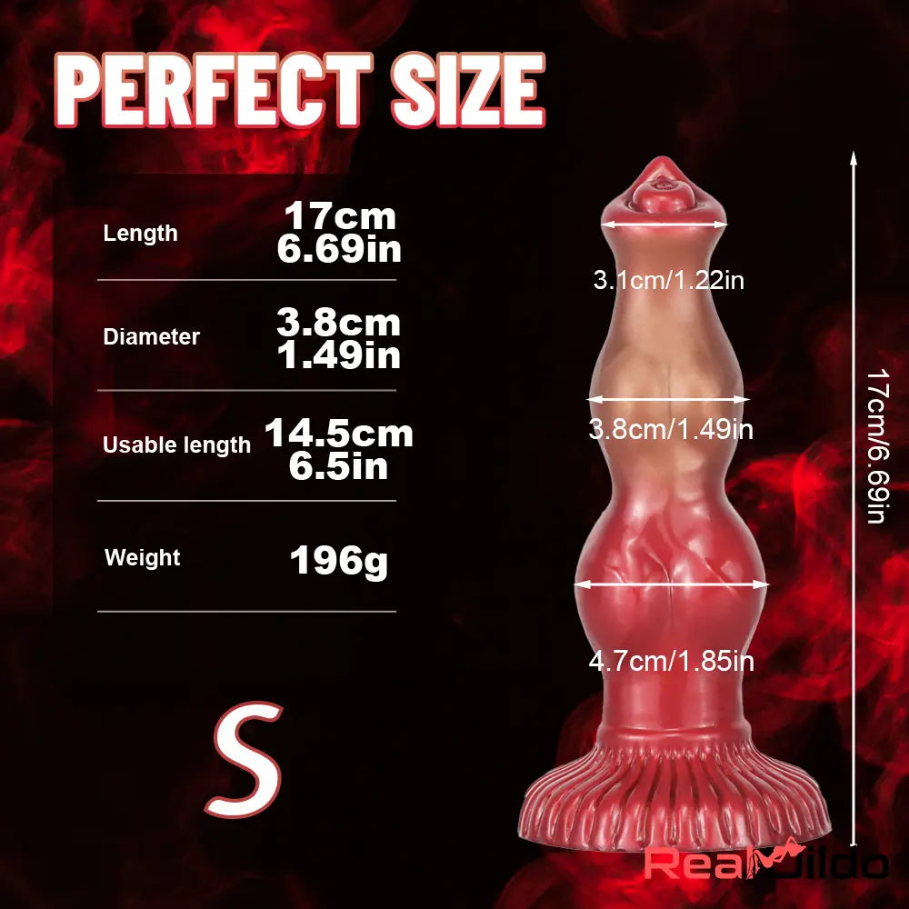 6.69in 7.48in 9.06in Silicone Fantasy Animal Dog Knot Soft Cock Dildo - Real Dildo