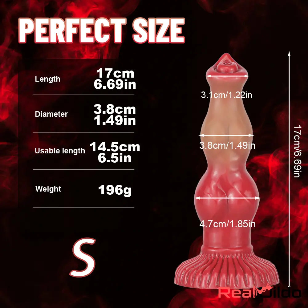 6.69in 7.48in 9.06in Silicone Fantasy Animal Dog Knot Soft Cock Dildo - Real Dildo