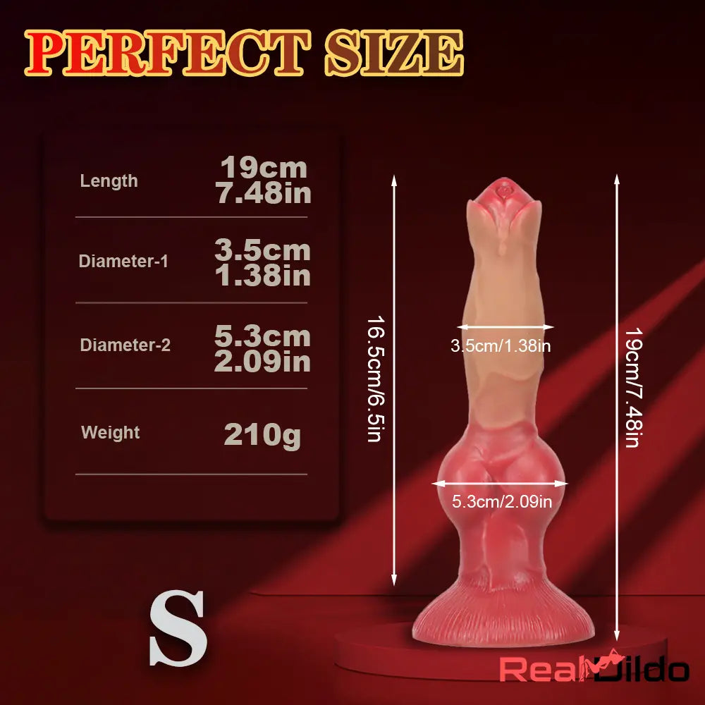 7.48in 9.45in 11.02in 12.99in Soft Silicone Large Dog Knotted Real Dildo - Real Dildo