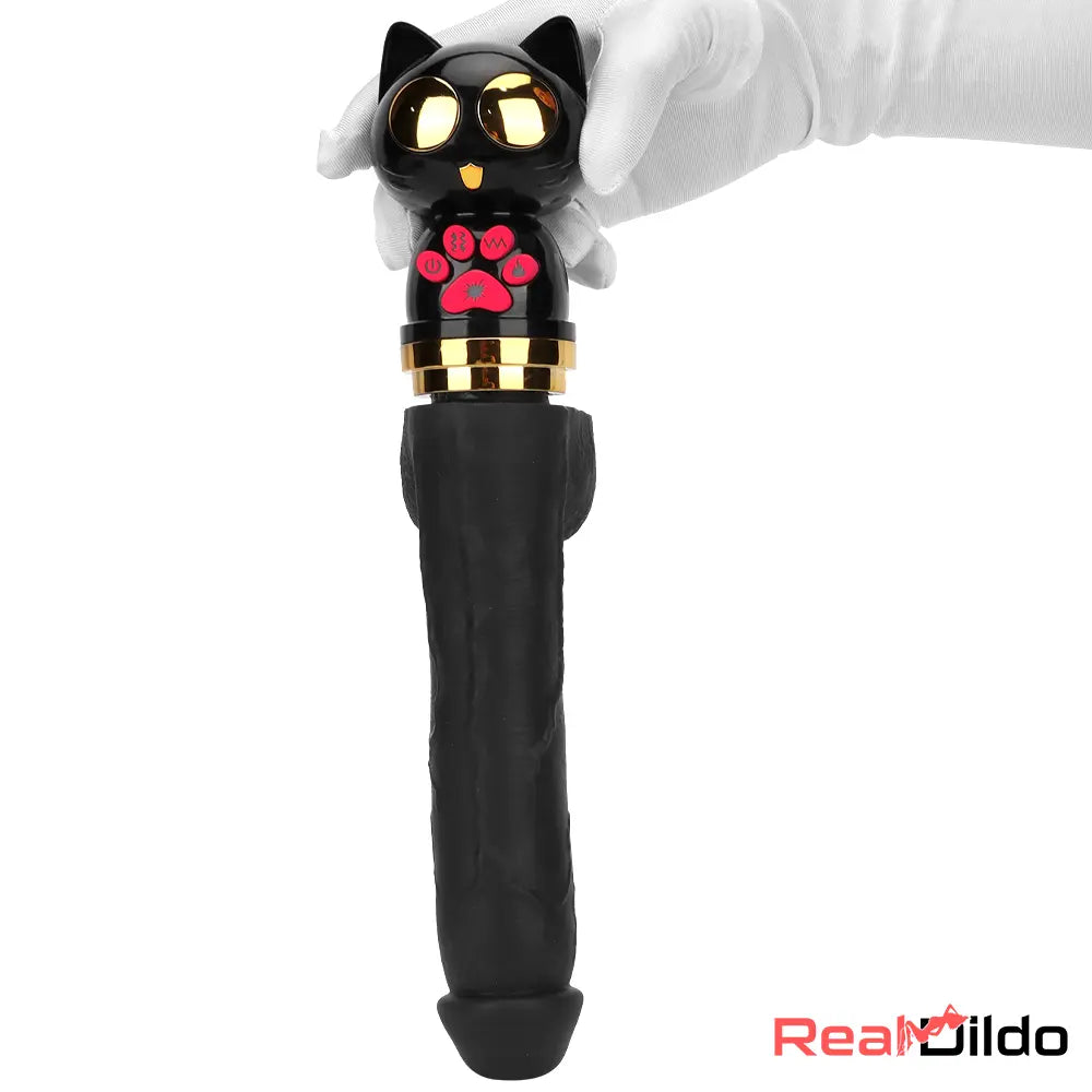 7.87in Cat Warming Thrusting Vibrating Remote Gun Sex Dildo Machine - Real Dildo